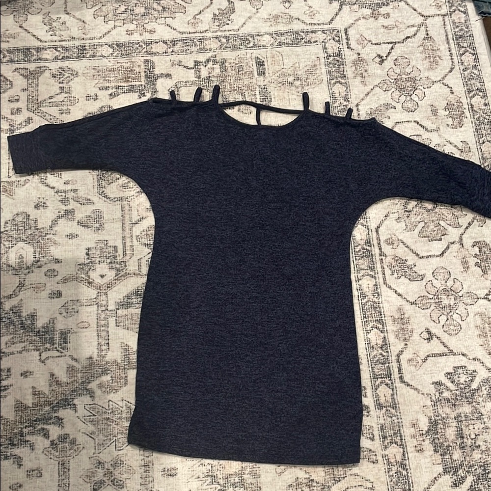 Ces Femme Navy Knit Cutout Dress